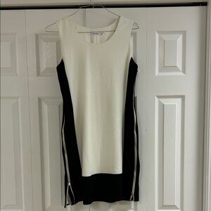 NWOT Calvin Klein Black and Cream Mini Dress